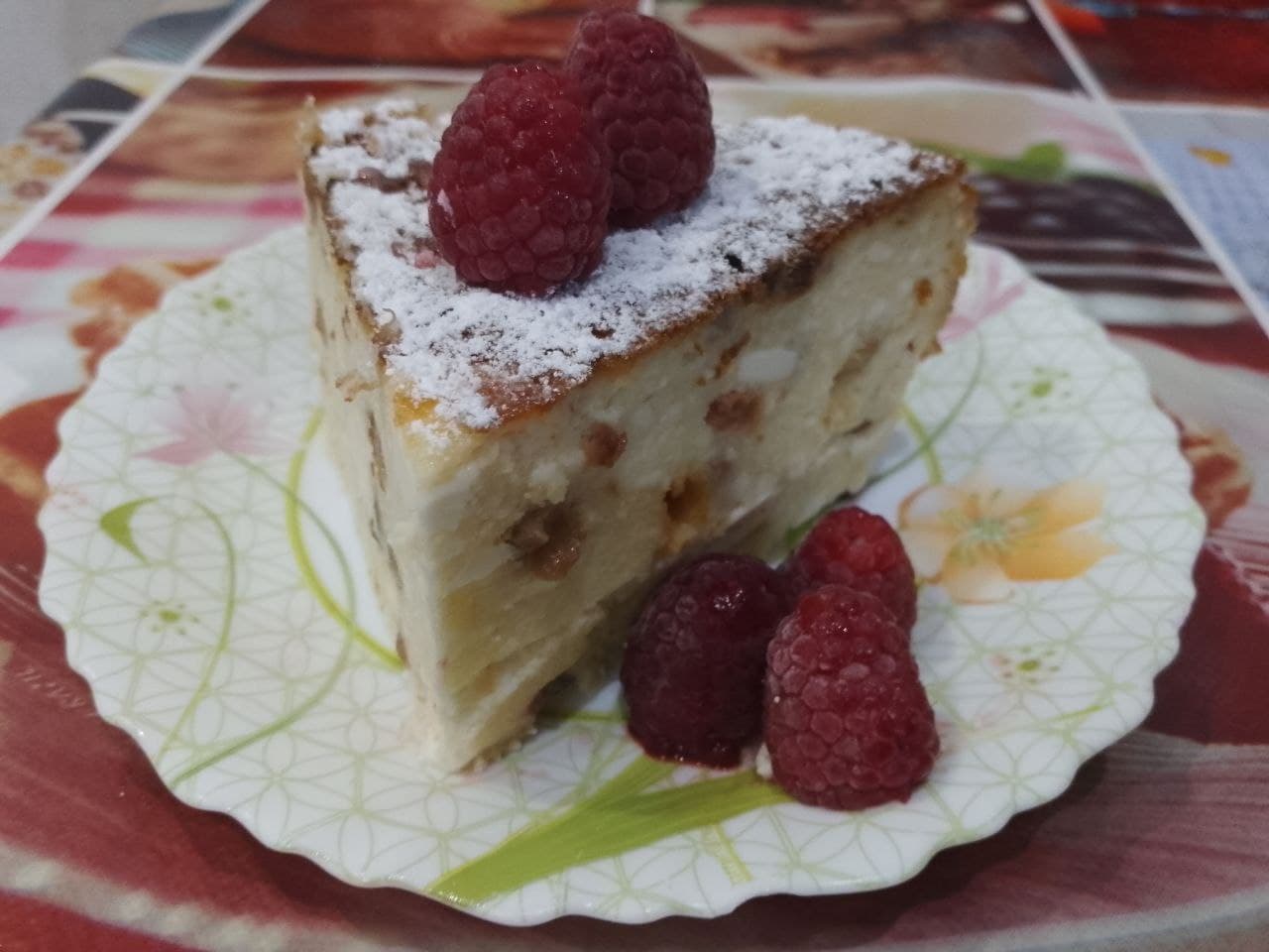 Творожная запеканка с изюмом, нежная и вкусная