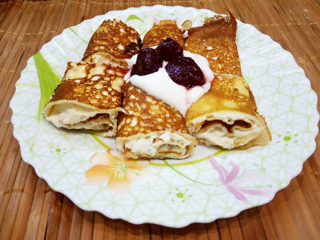 Блинчики с творожной начинкой
