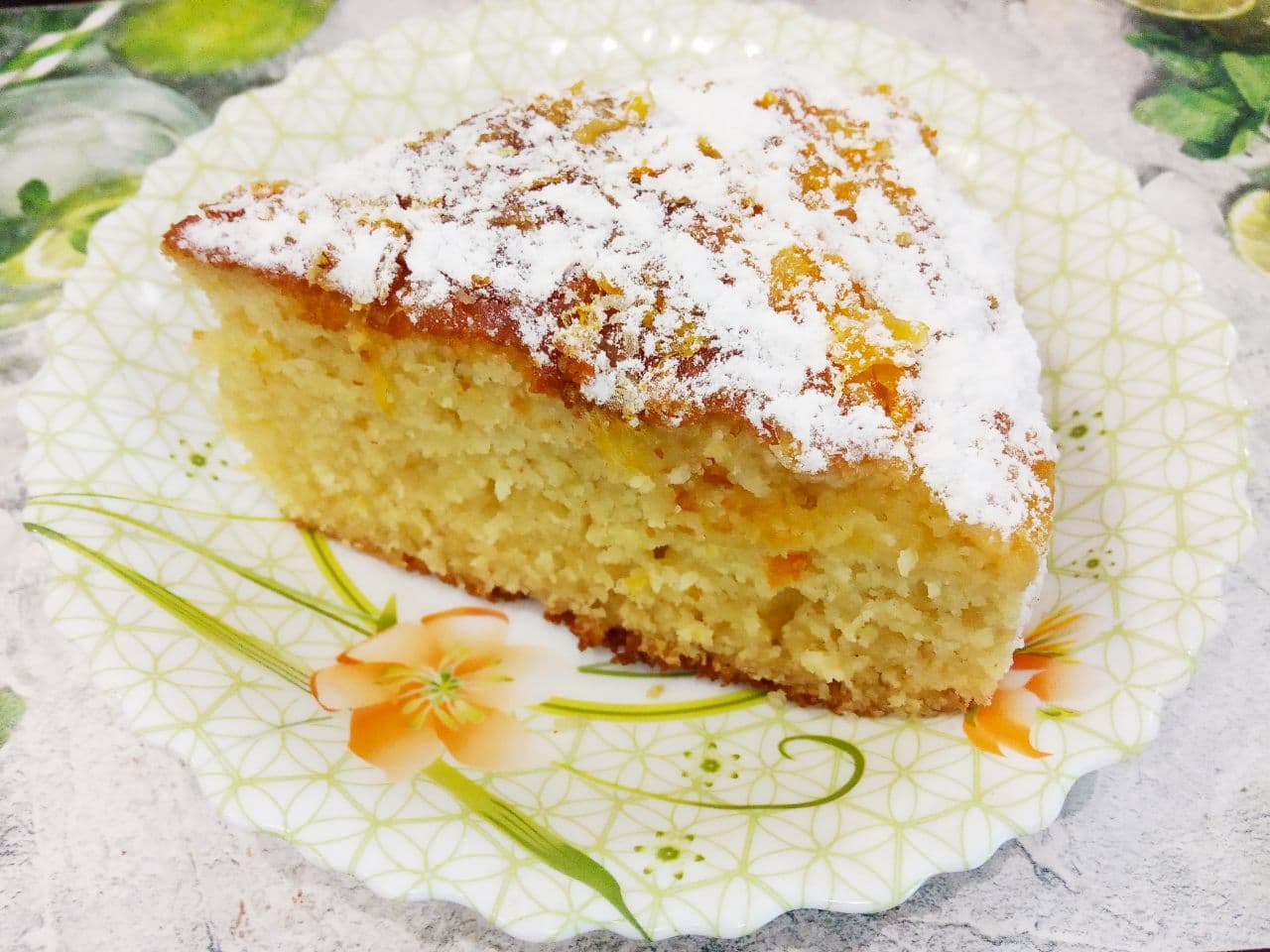 Манный апельсиновый пирог, в апельсиновом сиропе