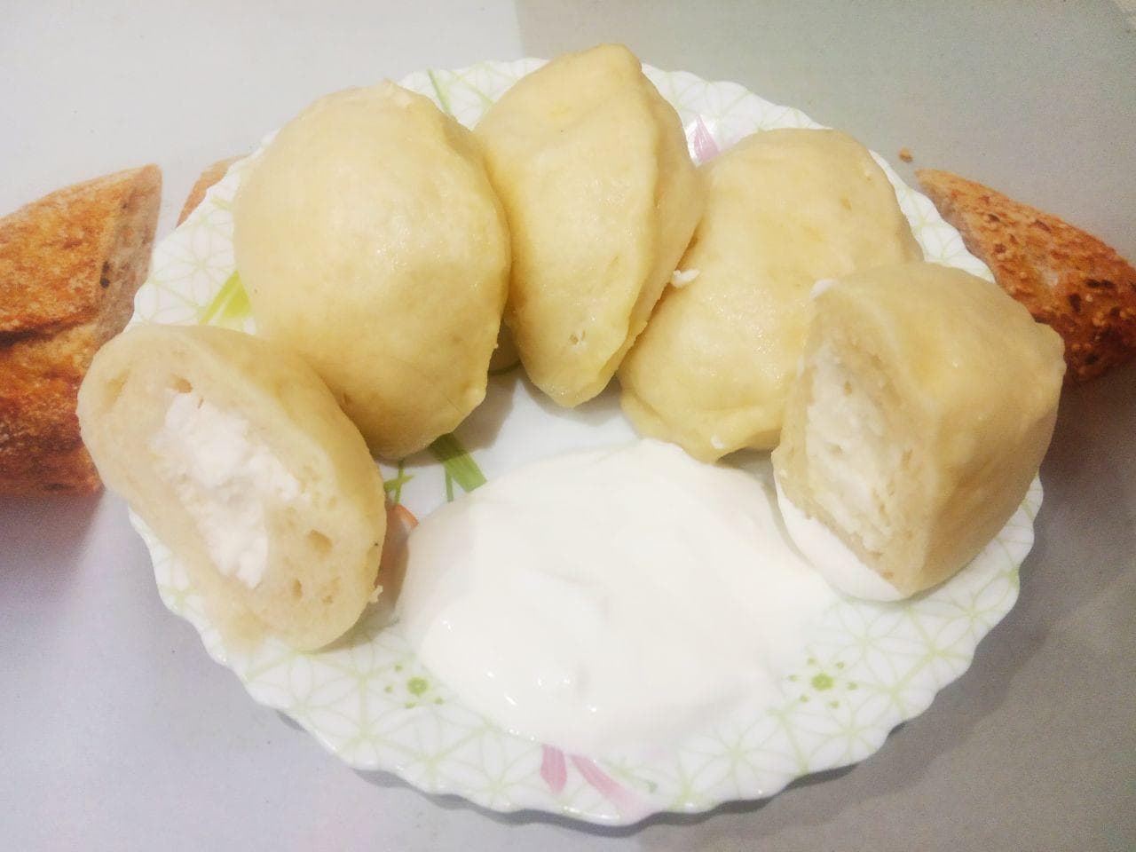 Вареники с творогом на пару