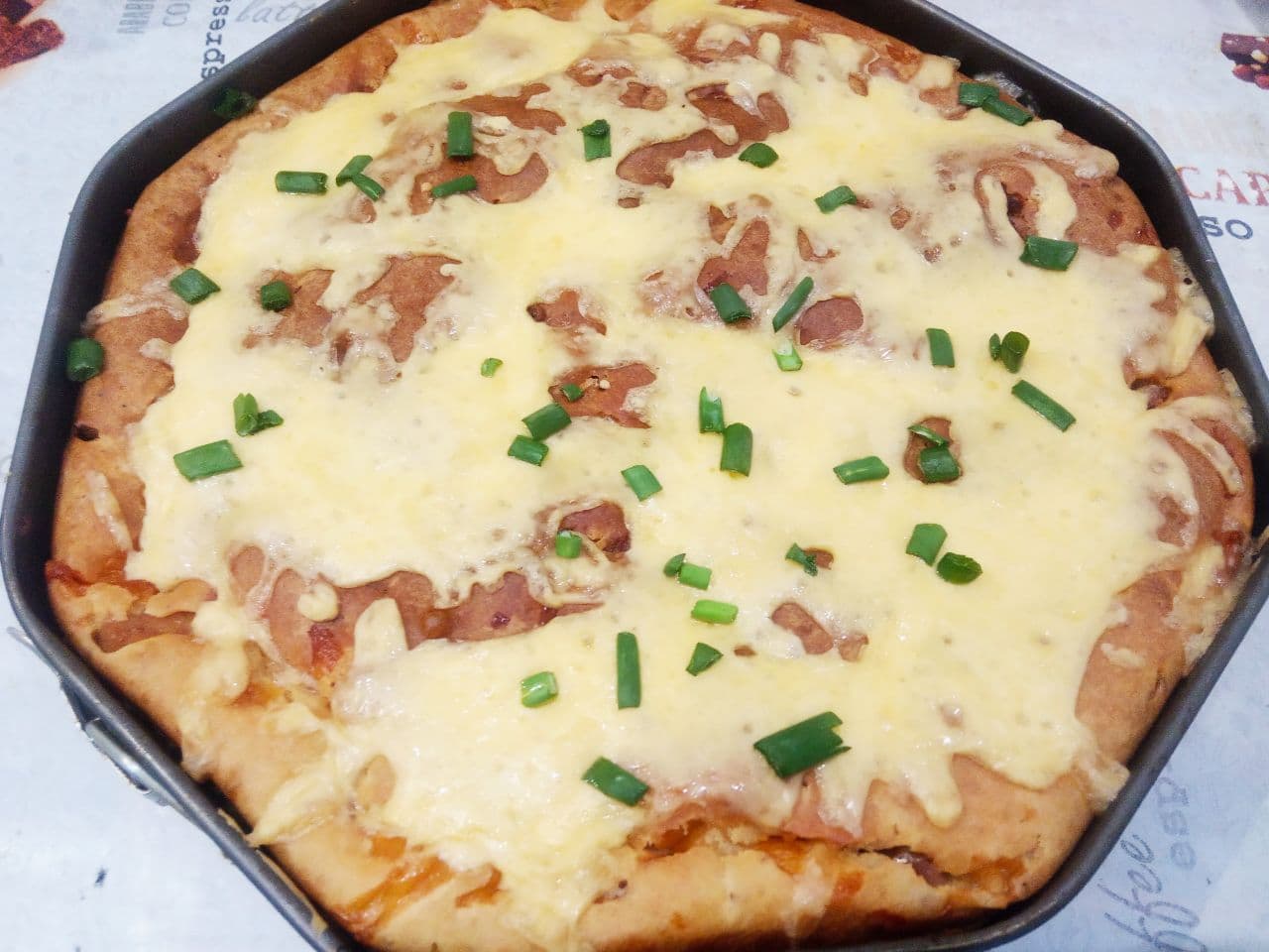Ленивый пирог на кефире, с мясом и сыром в духовке