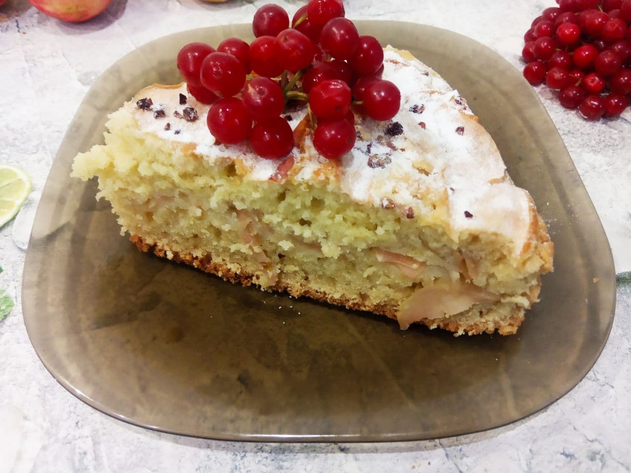Пирог с яблоками на кефире и растительном масле, просто и вкусно