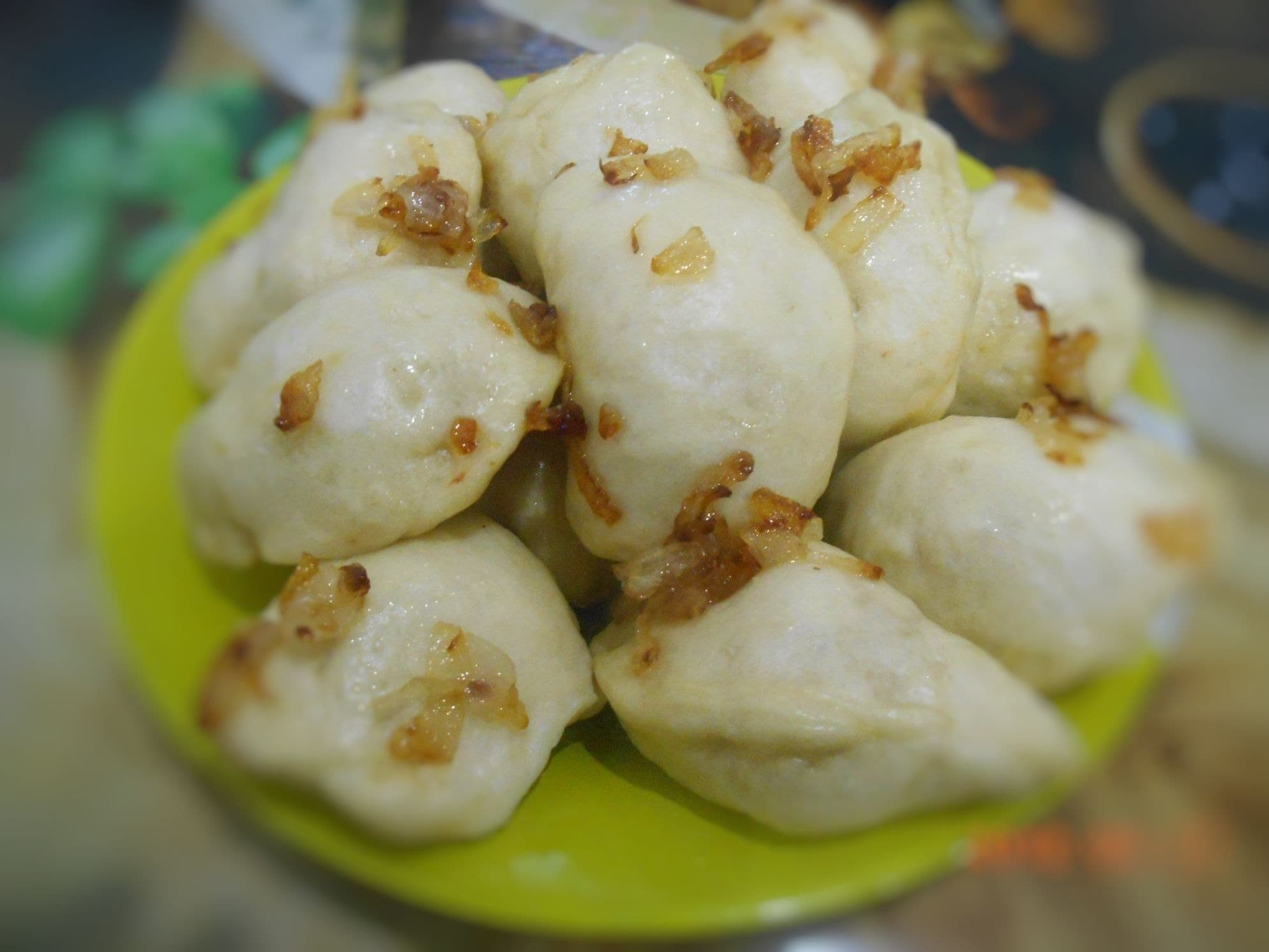 Вареники с грибной и картофельной начинкой на пару