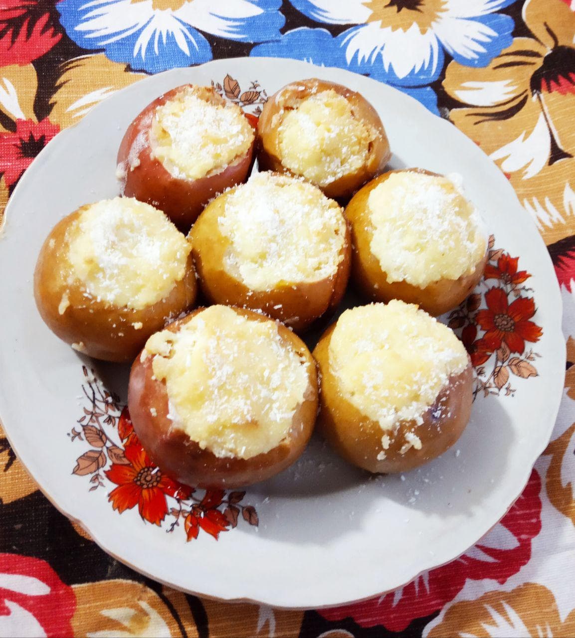 Яблоки фаршированные творогом