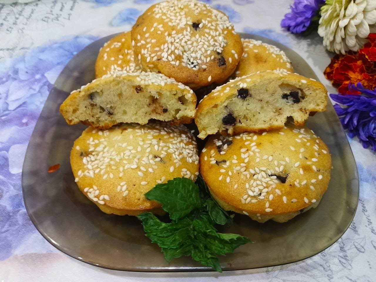 Вафли мягкие воздушные, с шоколадом и кунжутом
