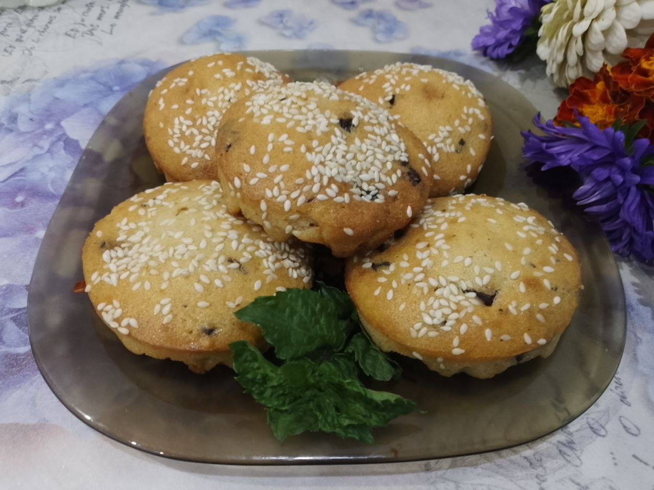 Вафли мягкие воздушные, с шоколадом и кунжутом