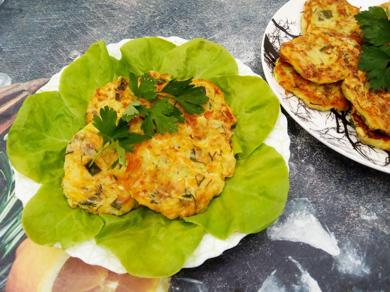 Оладьи из кабачков, сыра и моркови, просто и вкусно