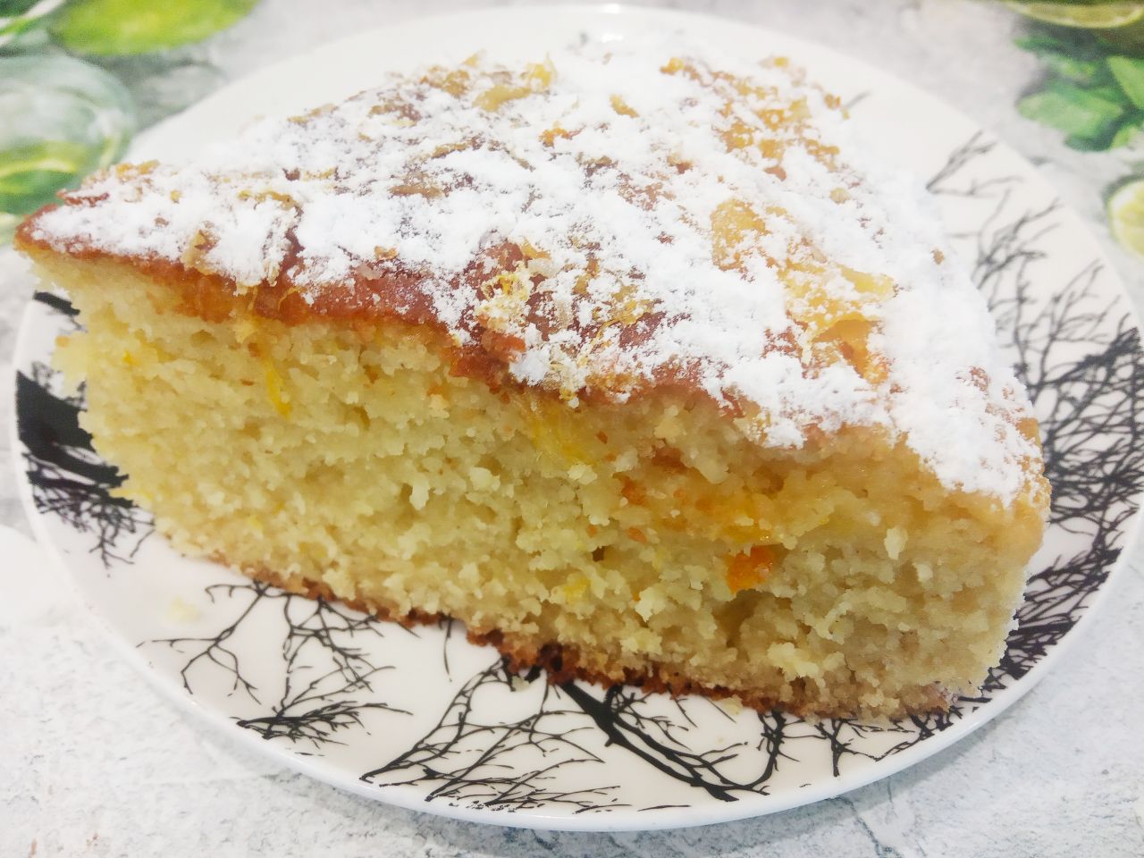 Манный апельсиновый пирог, в апельсиновом сиропе