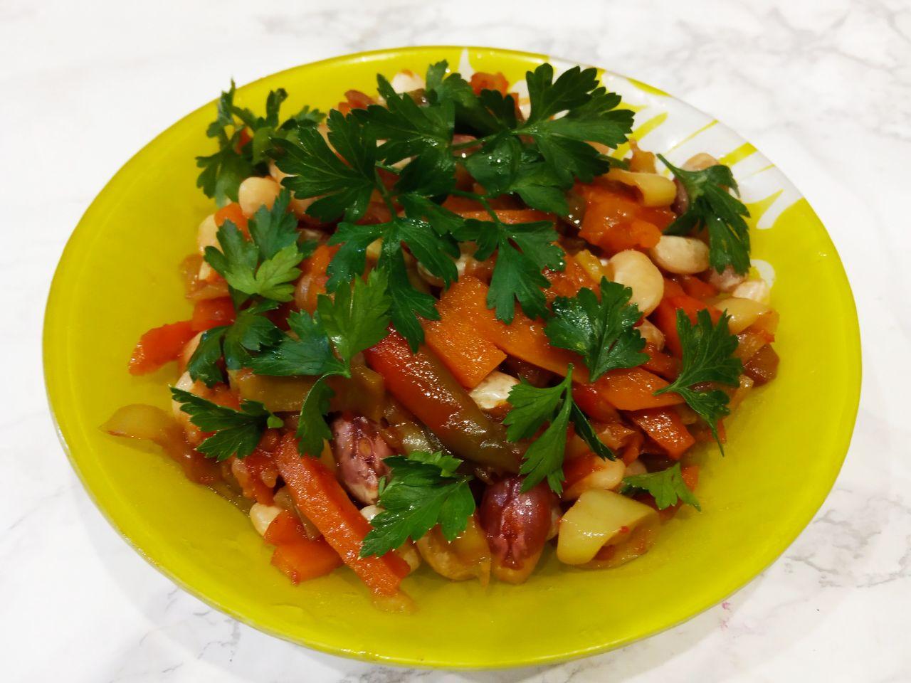 Тушеные овощи с фасолью, полезно и вкусно