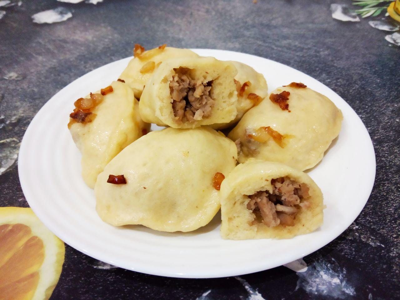 Вареники с мясом на пару
