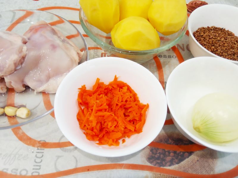 Рецепт гречневого супа с куриными мясом