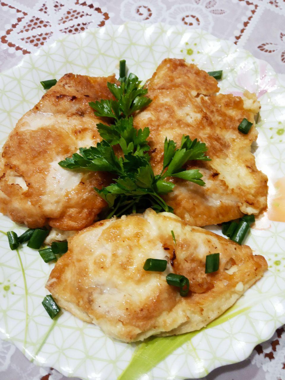 Аппетитная курочка в яично-сырном кляре
