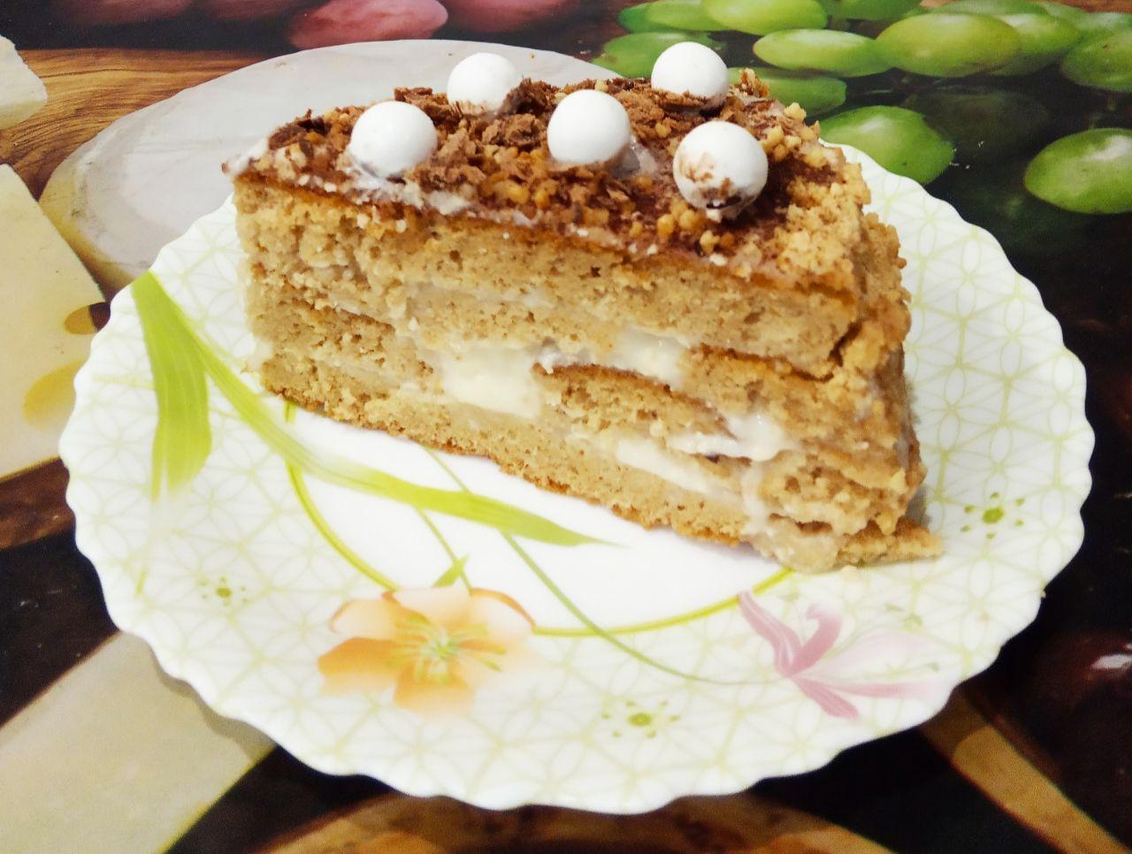 Торт из сухарей, с нежным заварным кремом, просто и вкусно