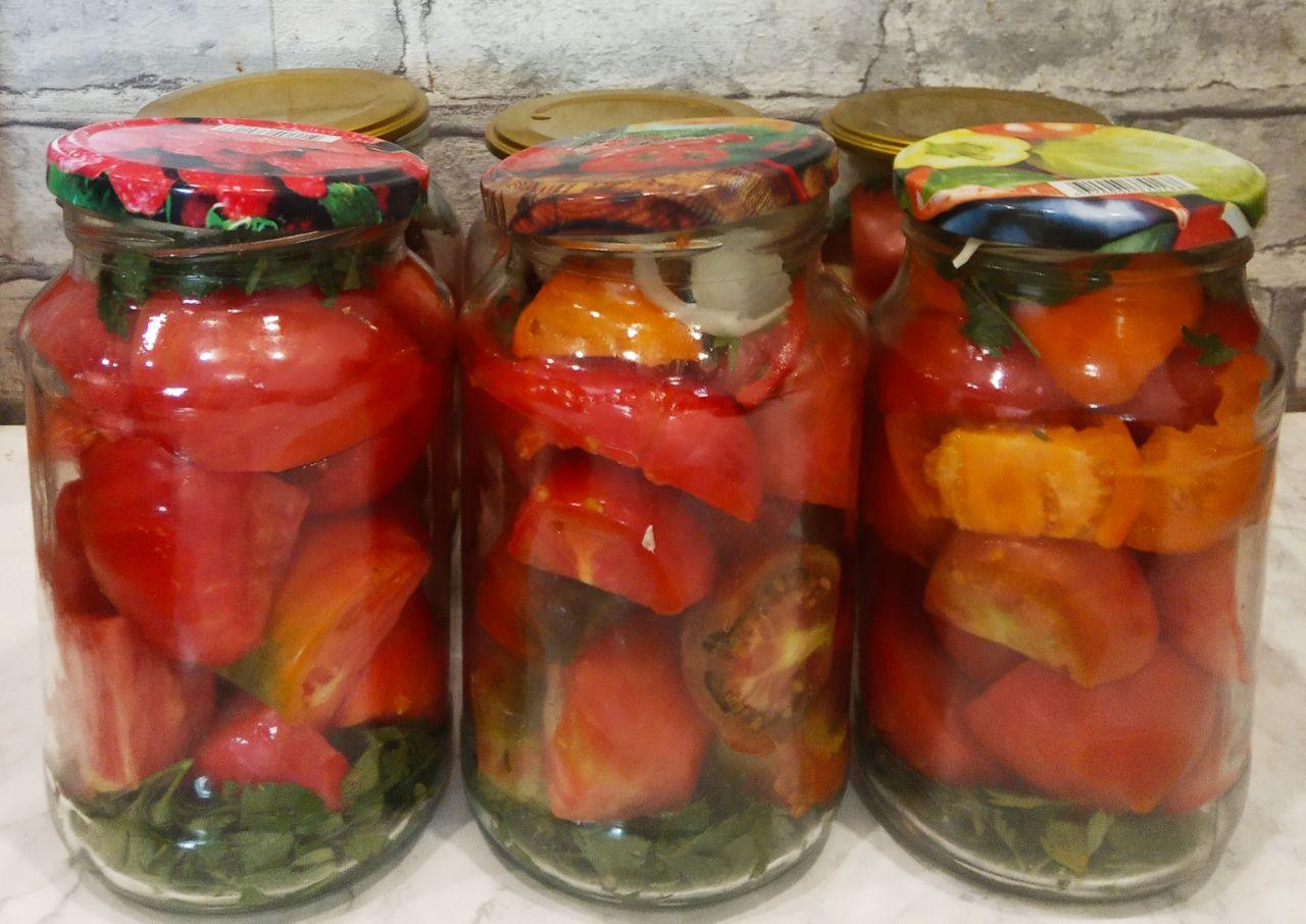 Консервированные помидоры половинками, как свежие