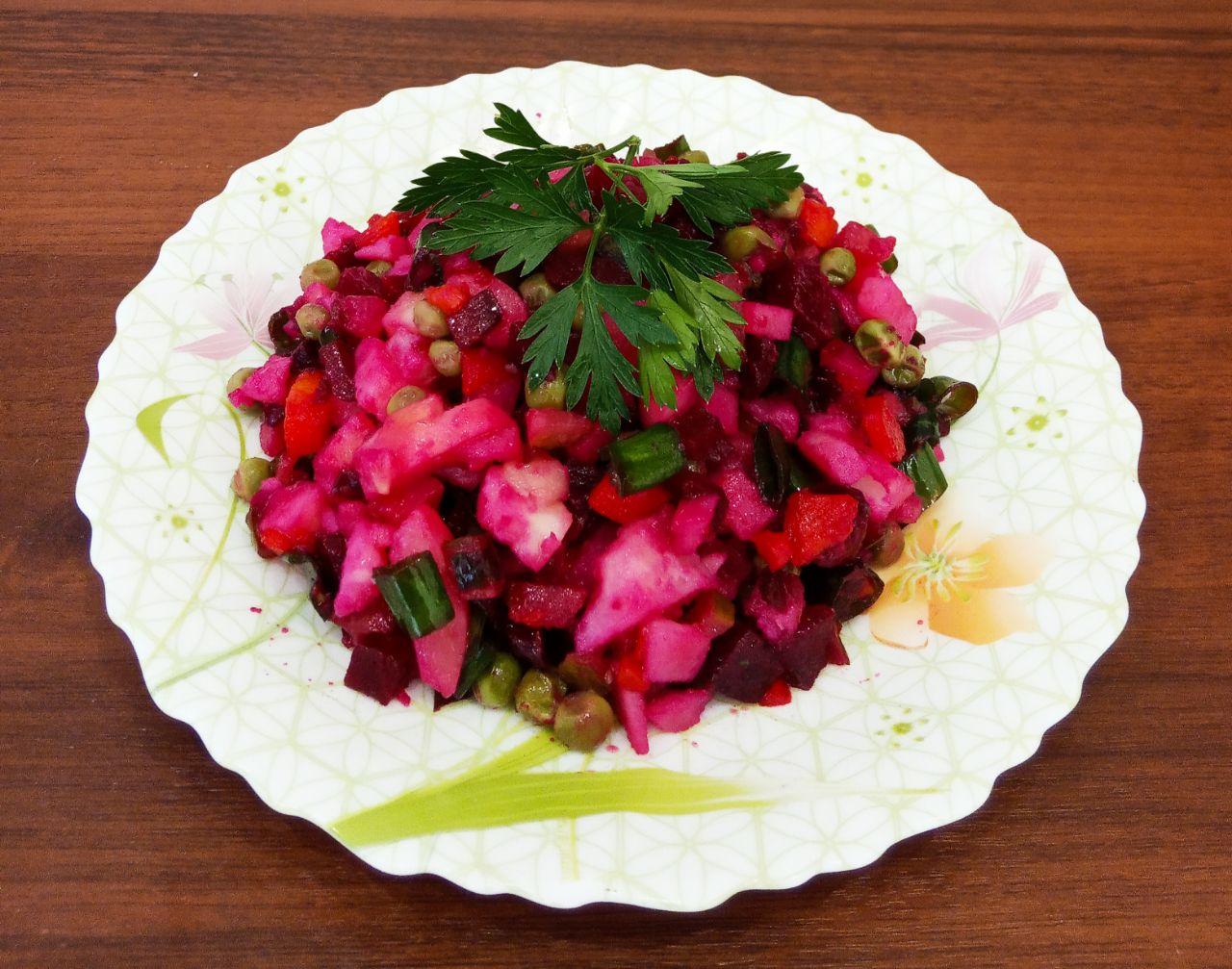 Овощной винегрет, полезно и вкусно
