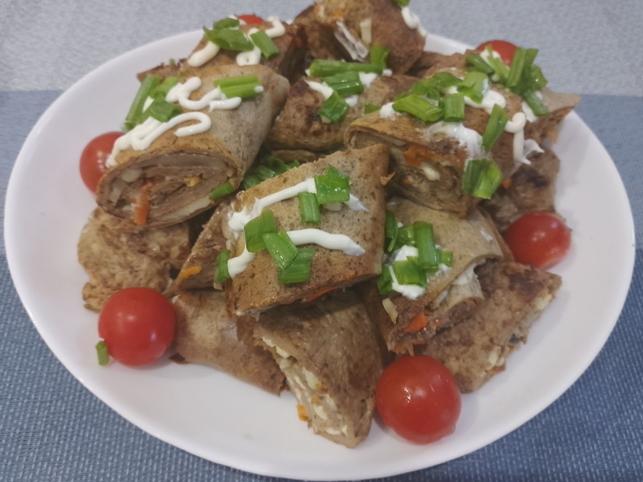 Блины из печени с грибной начинкой, вкусные и сытные