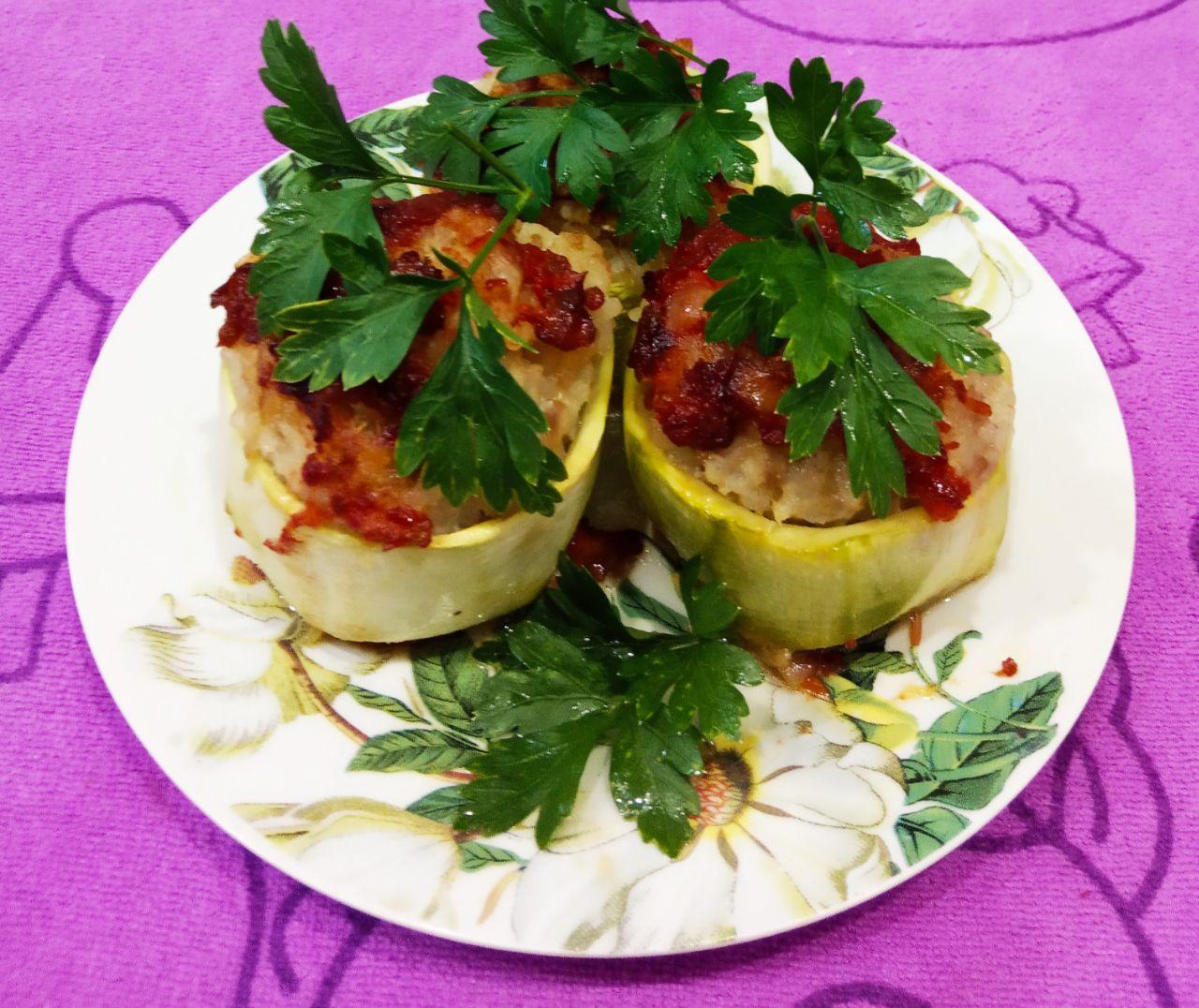 Кабачки фаршированные рисом с фаршем