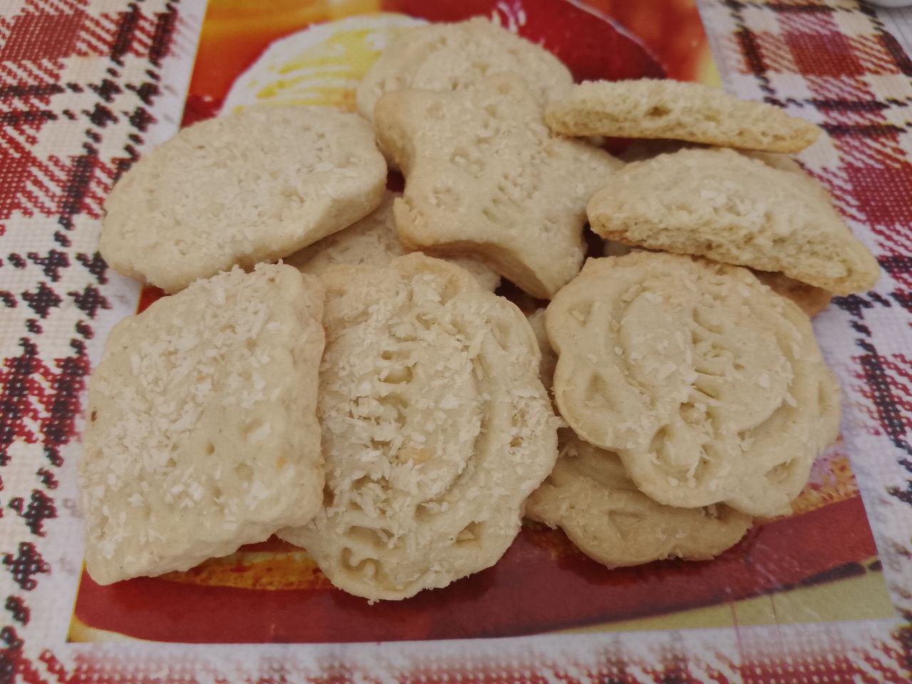 Домашнее печенье с кокосовой стружкой, песочное и рассыпчатое