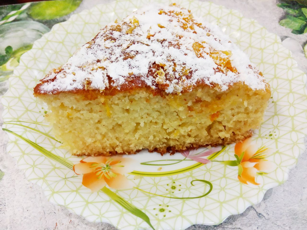 Манный апельсиновый пирог, в апельсиновом сиропе