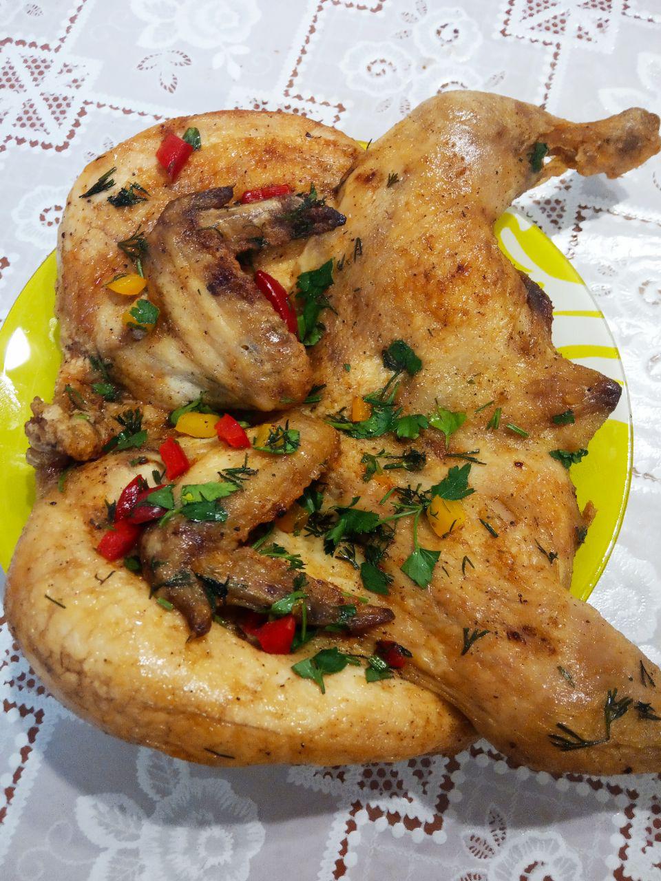 Цыпленок табака на сковороде