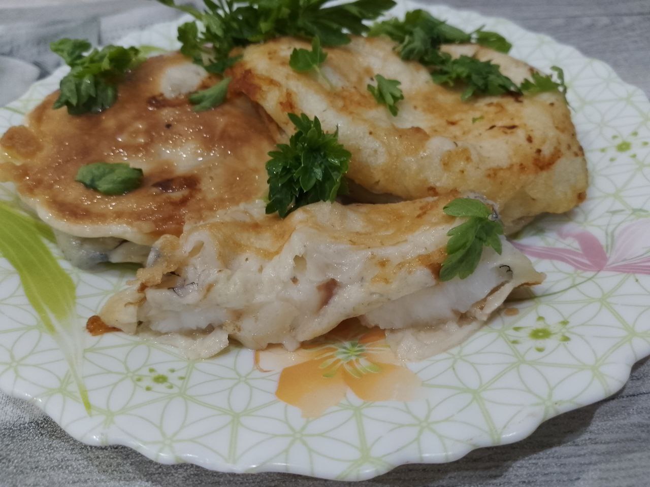 Рыбный стейк в кляре, вкусно и сытно