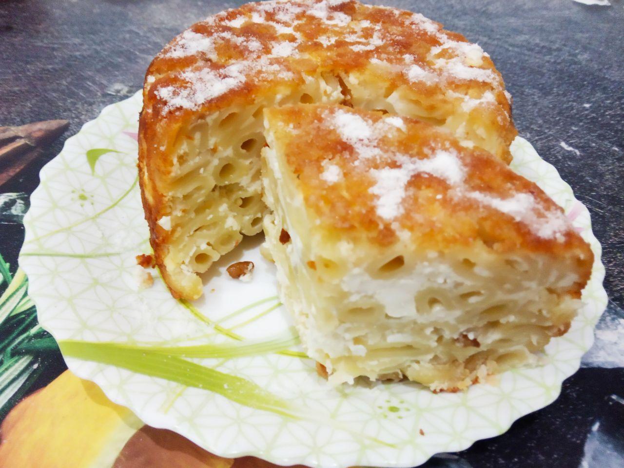 Вкусная запеканка из макарон и творога
