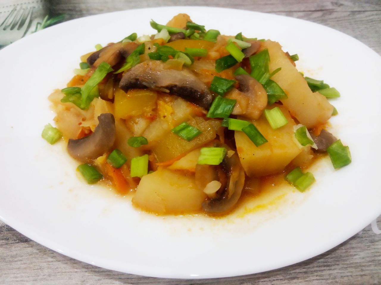 Овощное рагу с грибами