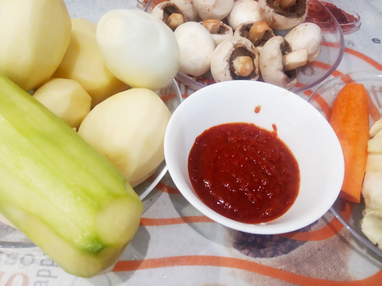 Овощное рагу с грибами