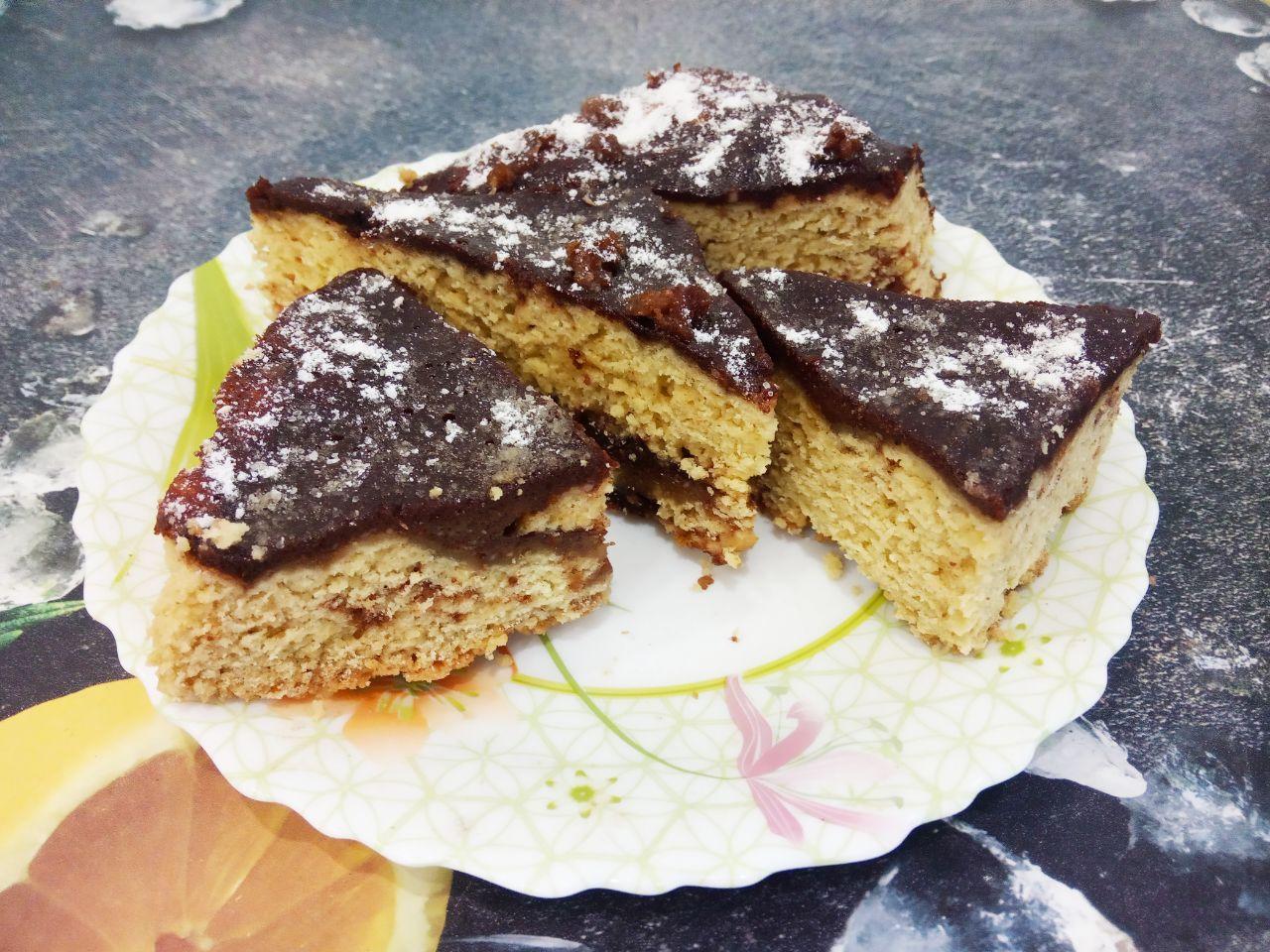 Песочный пирог с шоколадным кремом
