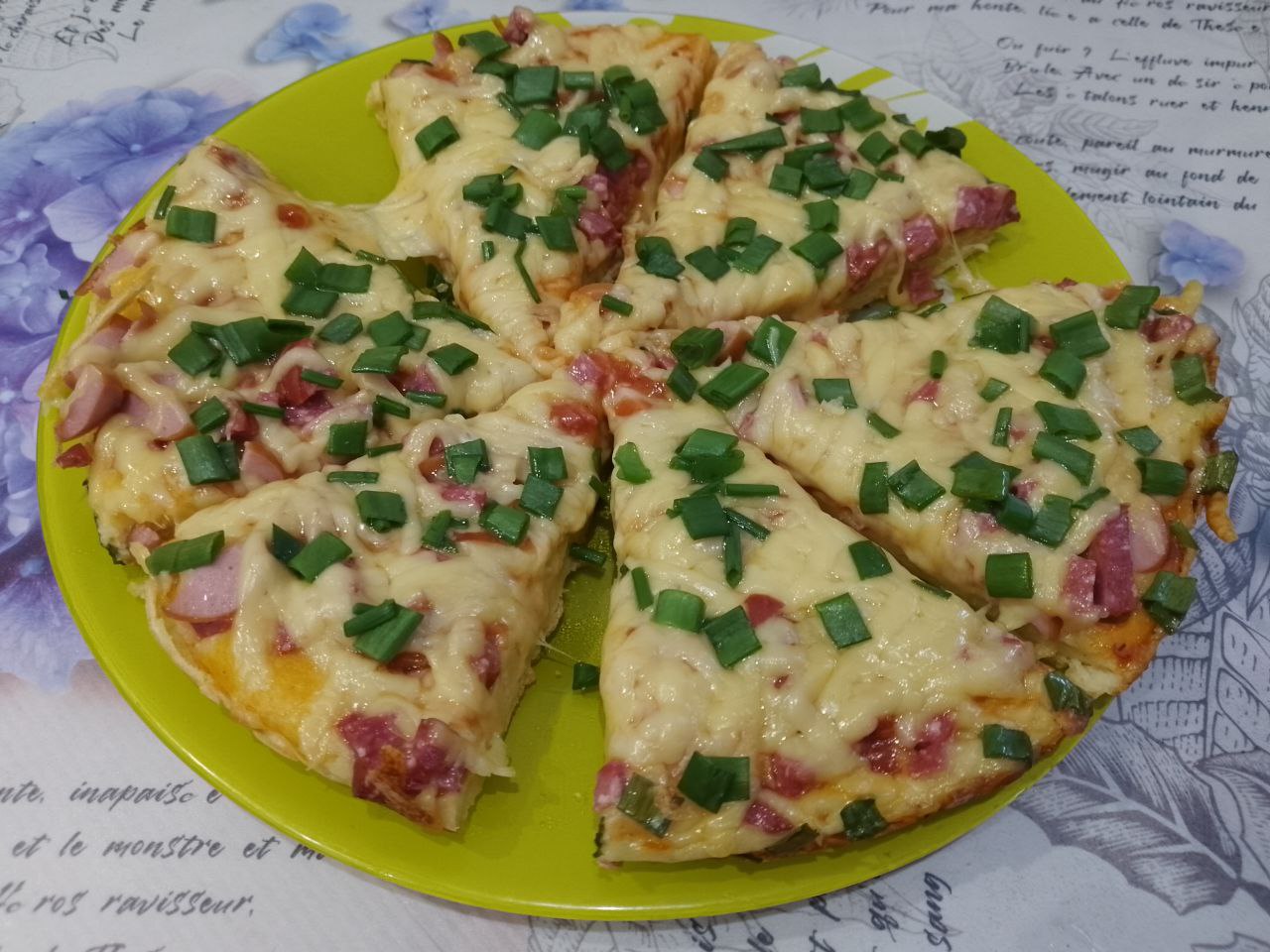 Пицца на сковороде, просто, быстро и вкусно