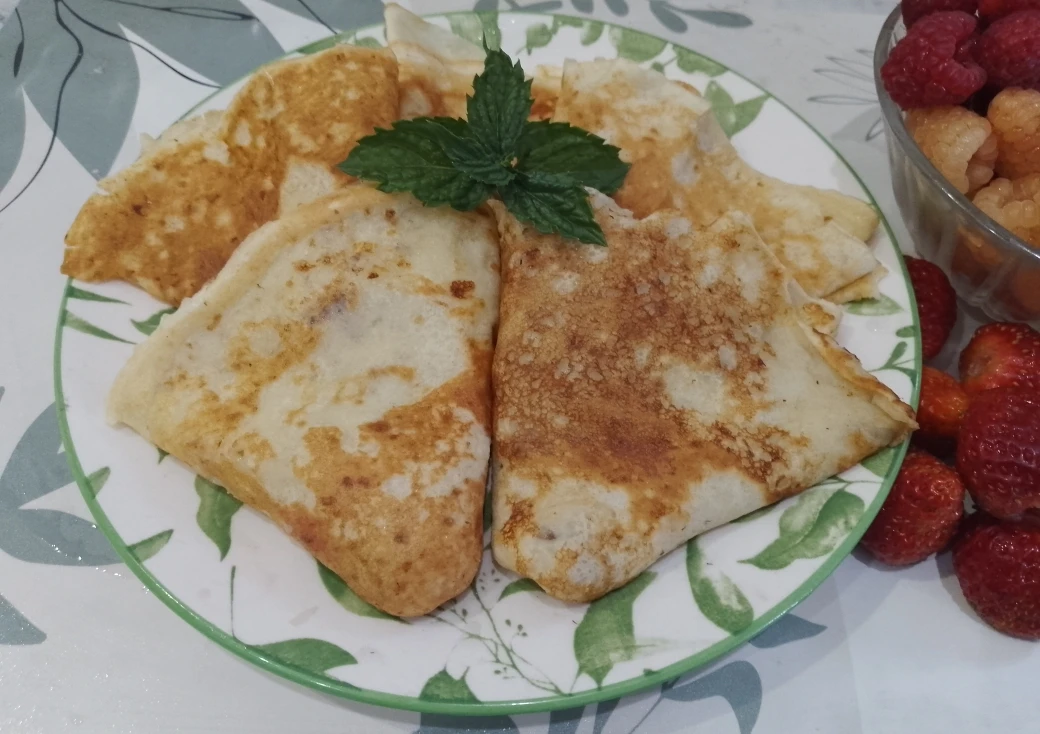 Творожные блины с желе, нежные и вкусные