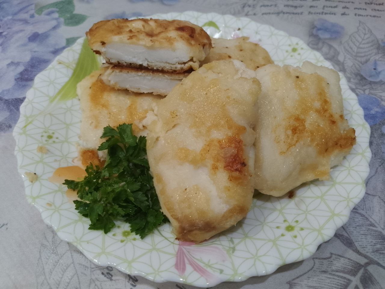 Рыбное филе жареное в сметанном кляре